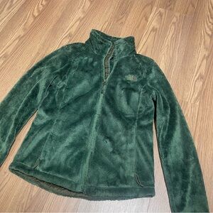 The North Face Fleece Jacket Womens small green Full Zip Sherpa Pockets